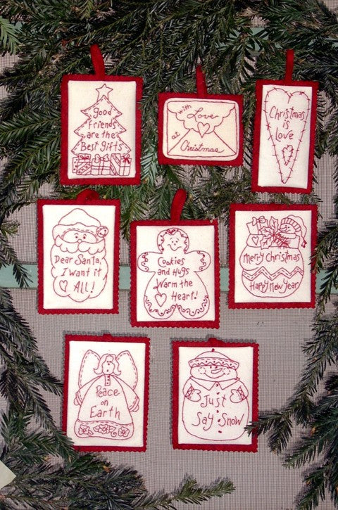 Holiday Words Ornament Collection - Hand Embroidery Pattern - Shipped