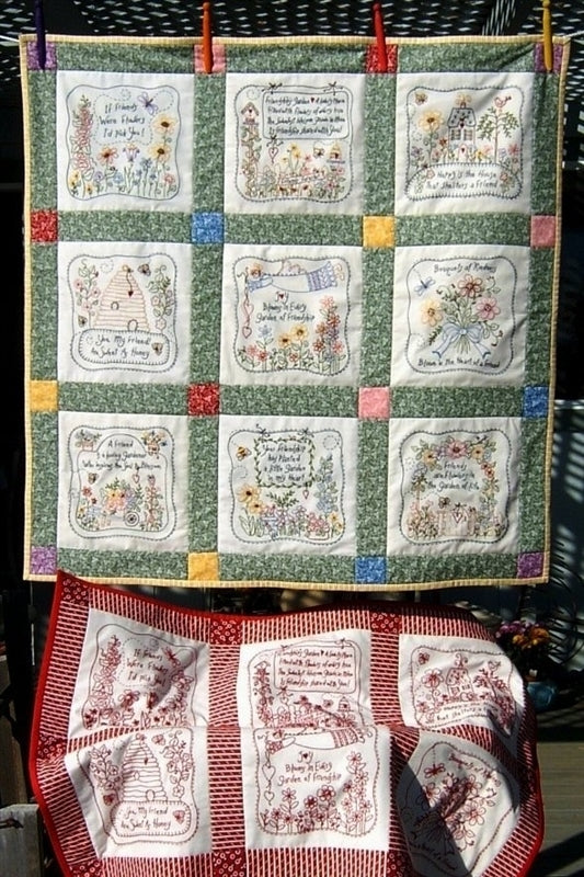 Friendship's Garden Quilt - Hand Embroidery Pattern - Shipped