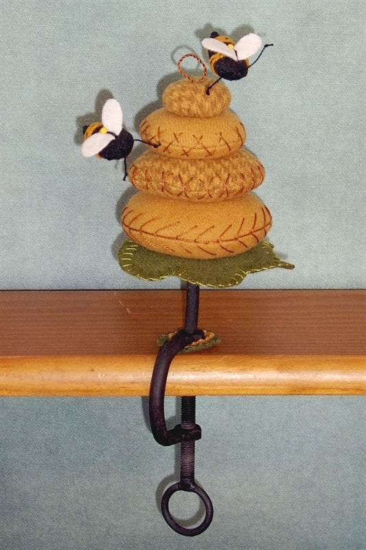 Bee Skep Make-Do - Wool Applique Pattern - Shipped