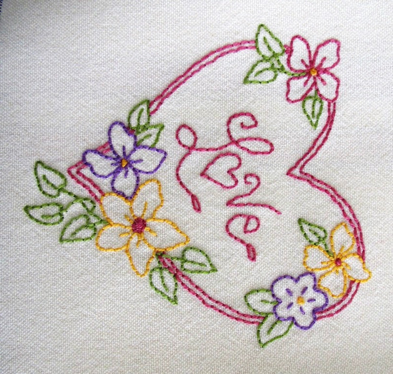 Love, Dream, Friendship Tea Towels - Hand Embroidery Pattern - Shipped