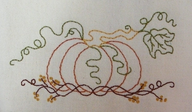 Pumpkin 'n Vines - Hand Embroidery Pattern - Download