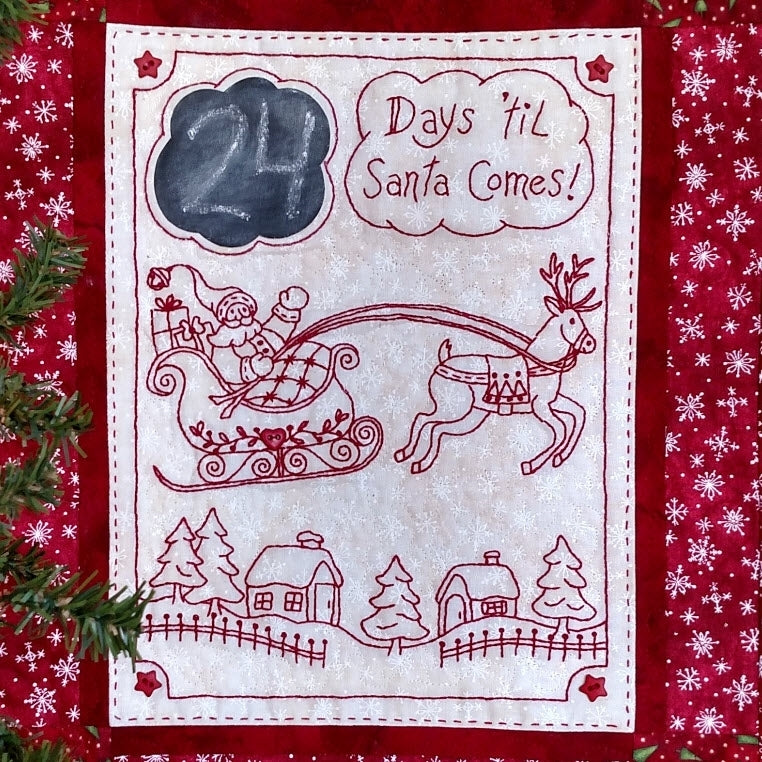 Days 'til Santa Comes - Machine Embroidery Pattern - Download