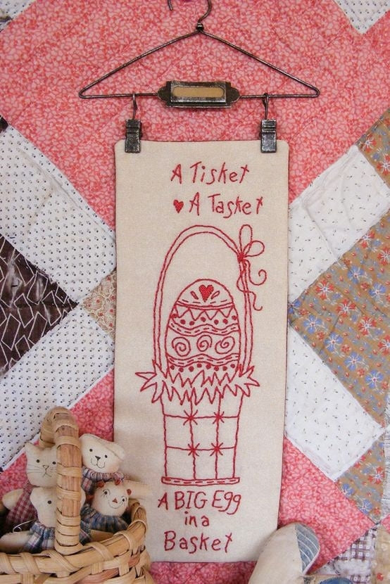 BIG Egg Basket - Hand Embroidery Pattern - Download