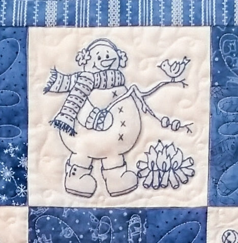 Frolicking Roly-Poly Snowmen Quilt - Machine Embroidery Pattern - Download