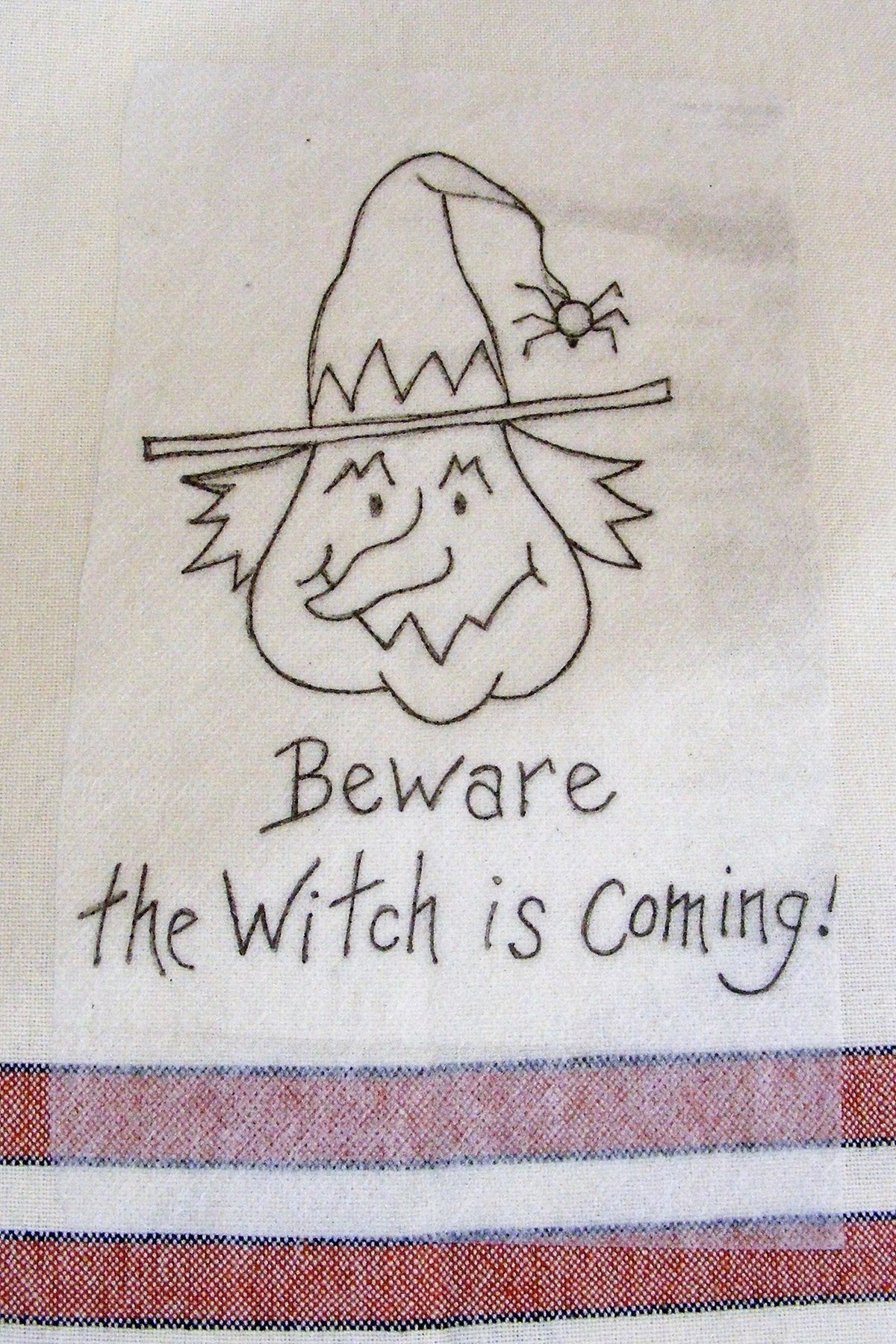Beware! The Witch is Coming - Hand Embroidery Pattern - Download