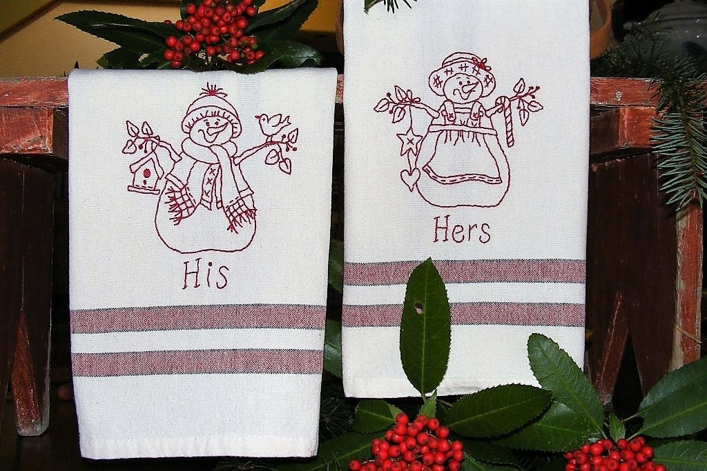 "His & Hers" Snow People - Hand Embroidery Pattern - Download