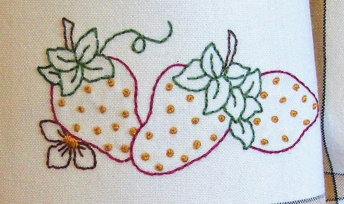 Strawberry Tyme - Hand Embroidery Pattern - Download