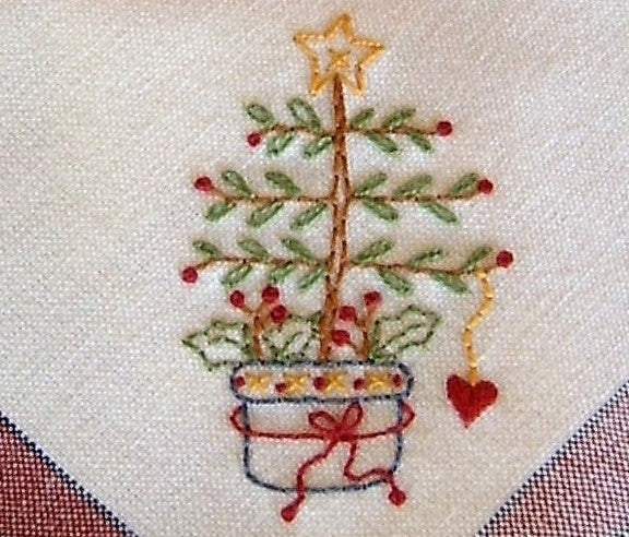 Folk-Art Christmas Tree - Hand Embroidery Pattern - Download