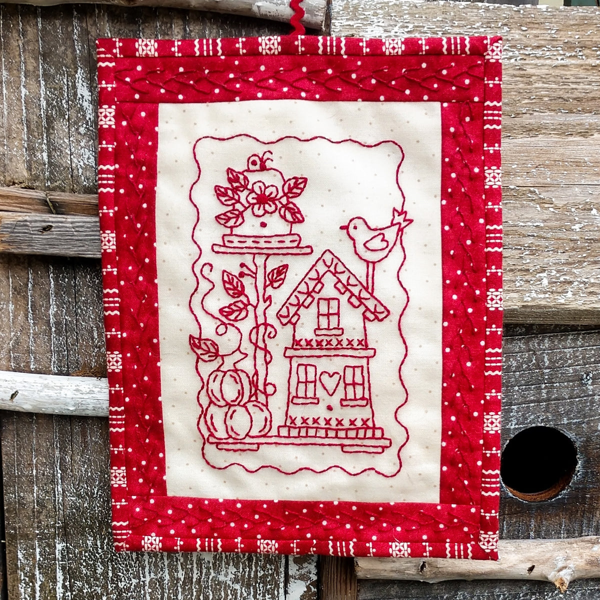 Garden Bird Houses - Hand Embroidery Pattern