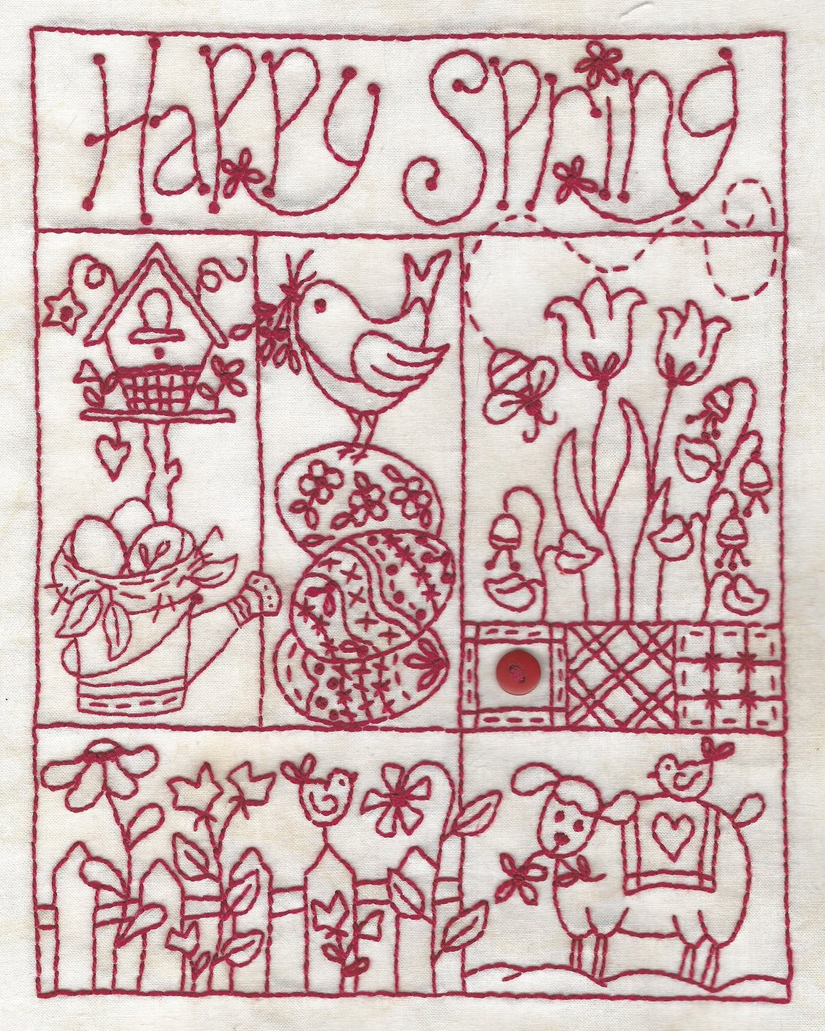 Happy Spring - Hand Embroidery Pattern - Shipped