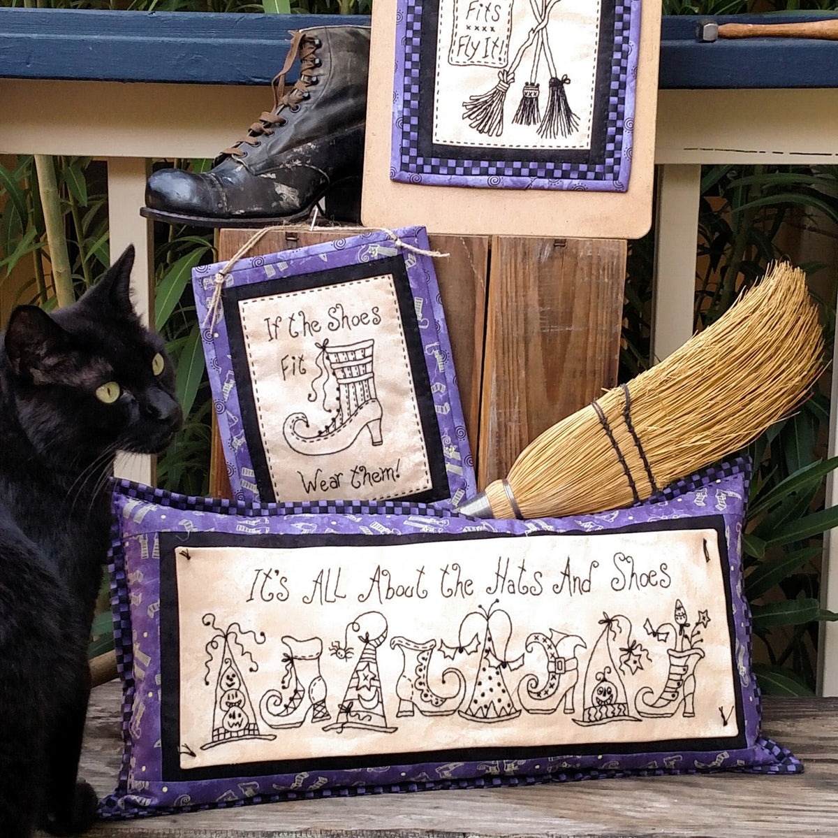Hats & Shoes & Brooms - Hand Embroidery Pattern - Download