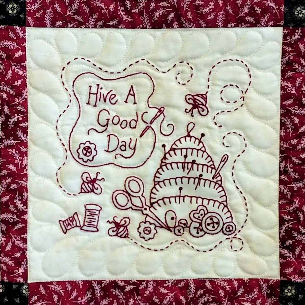 Stitchin' Wisdom Quilt - Hand Embroidery Pattern - Shipped