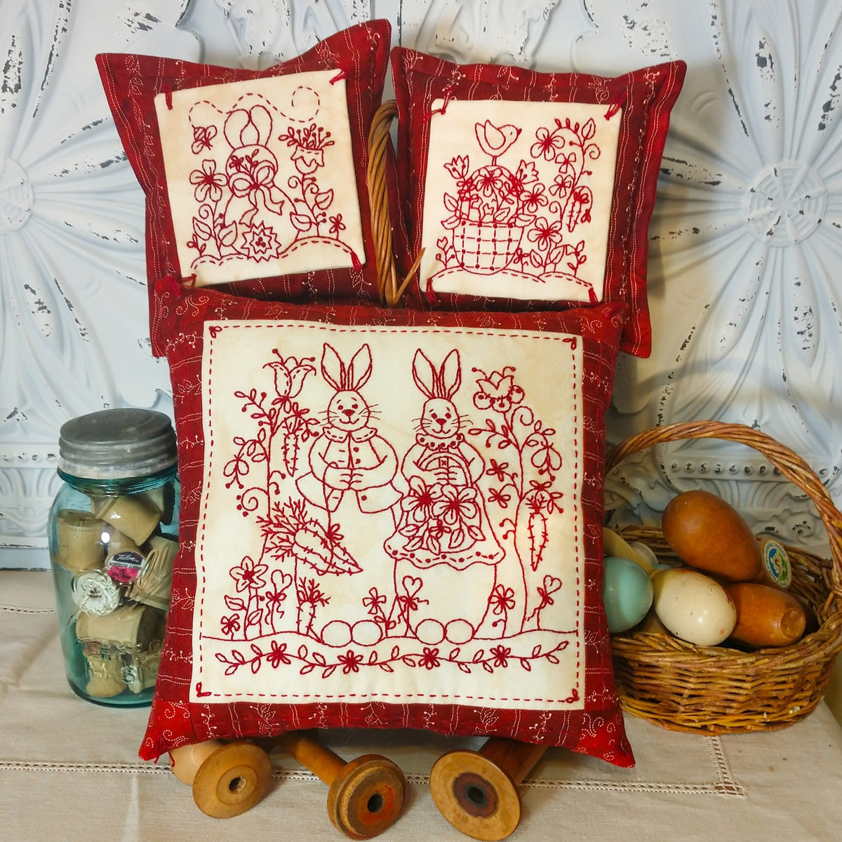 Bunny's Spring Garden - Machine Embroidery Pattern - Shipped