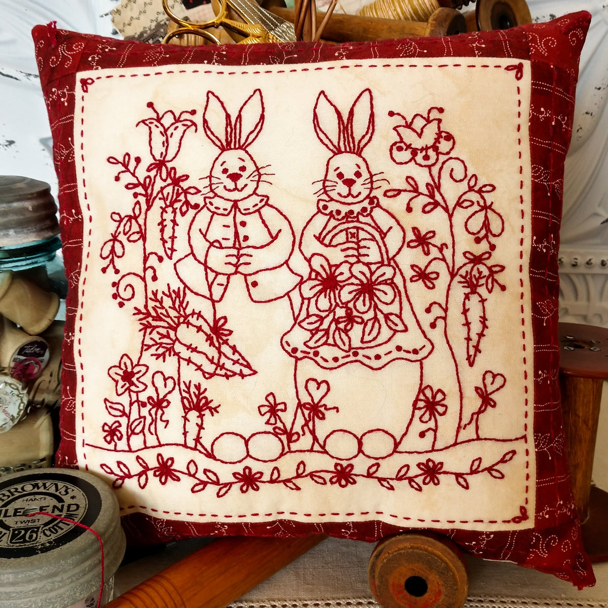 Bunny's Spring Garden - Machine Embroidery Pattern - Shipped