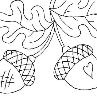 Autumn Acorn - Hand Embroidery Pattern - Download