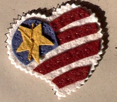 Old Glories Pins - Wool Applique Pattern - Shipped