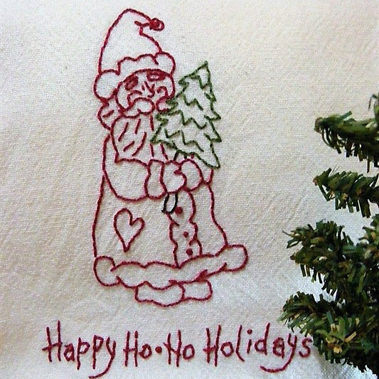 Happy Ho*Ho Santa - Hand Embroidery Pattern - Download