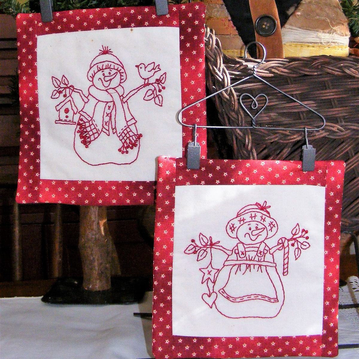 "His & Hers" Snow People - Hand Embroidery Pattern - Download