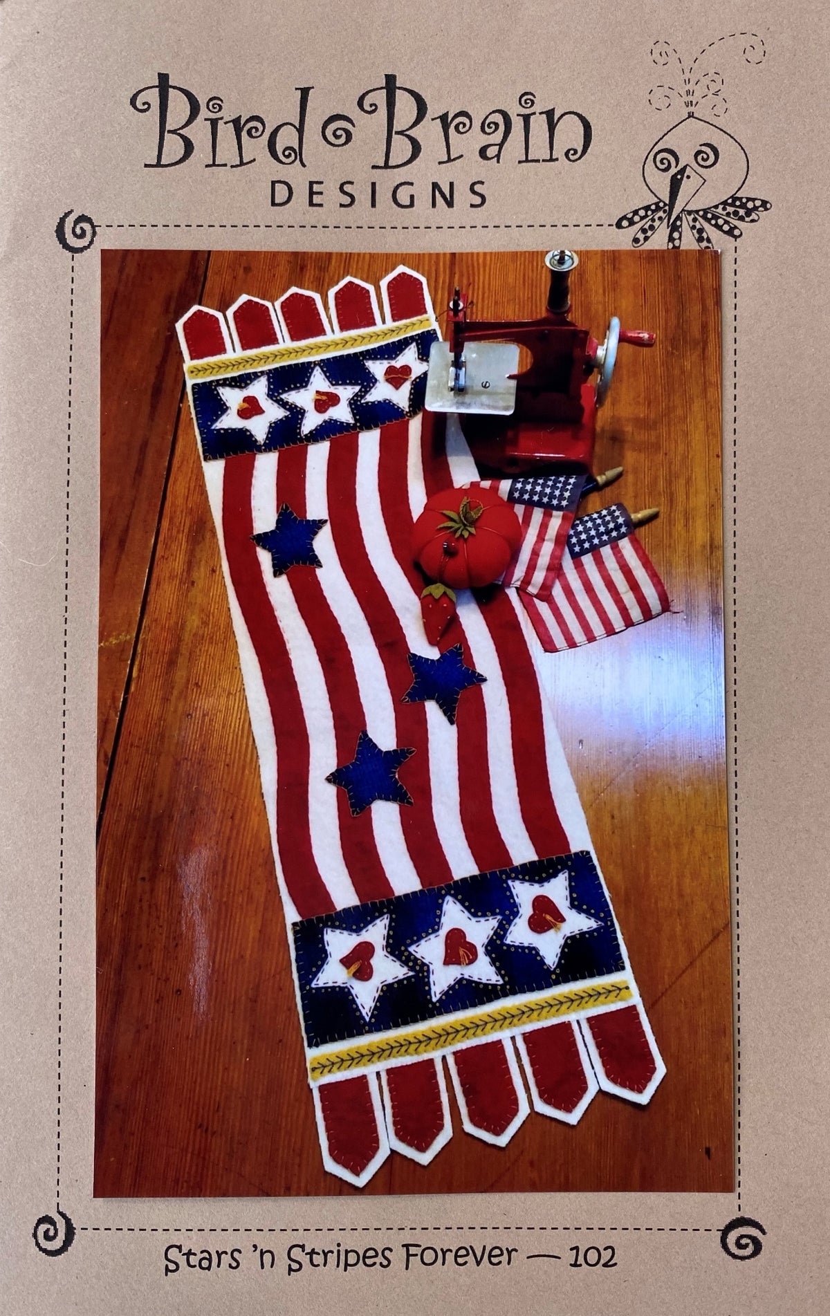 Stars 'n Stripes Table Runner - Wool Applique Pattern - Shipped