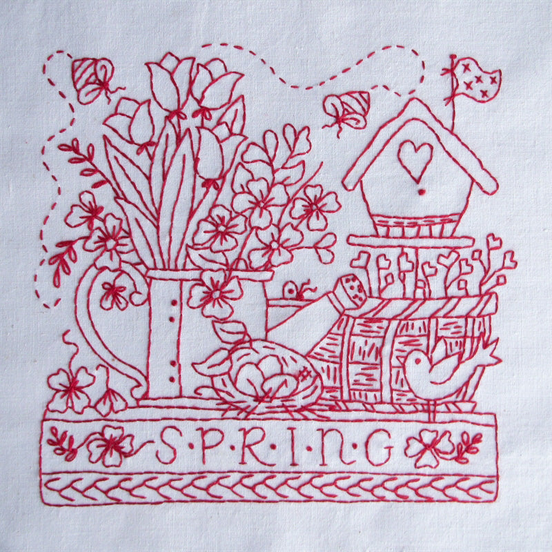 Four Seasons in the Garden - Hand Embroidery Pattern - Shipped