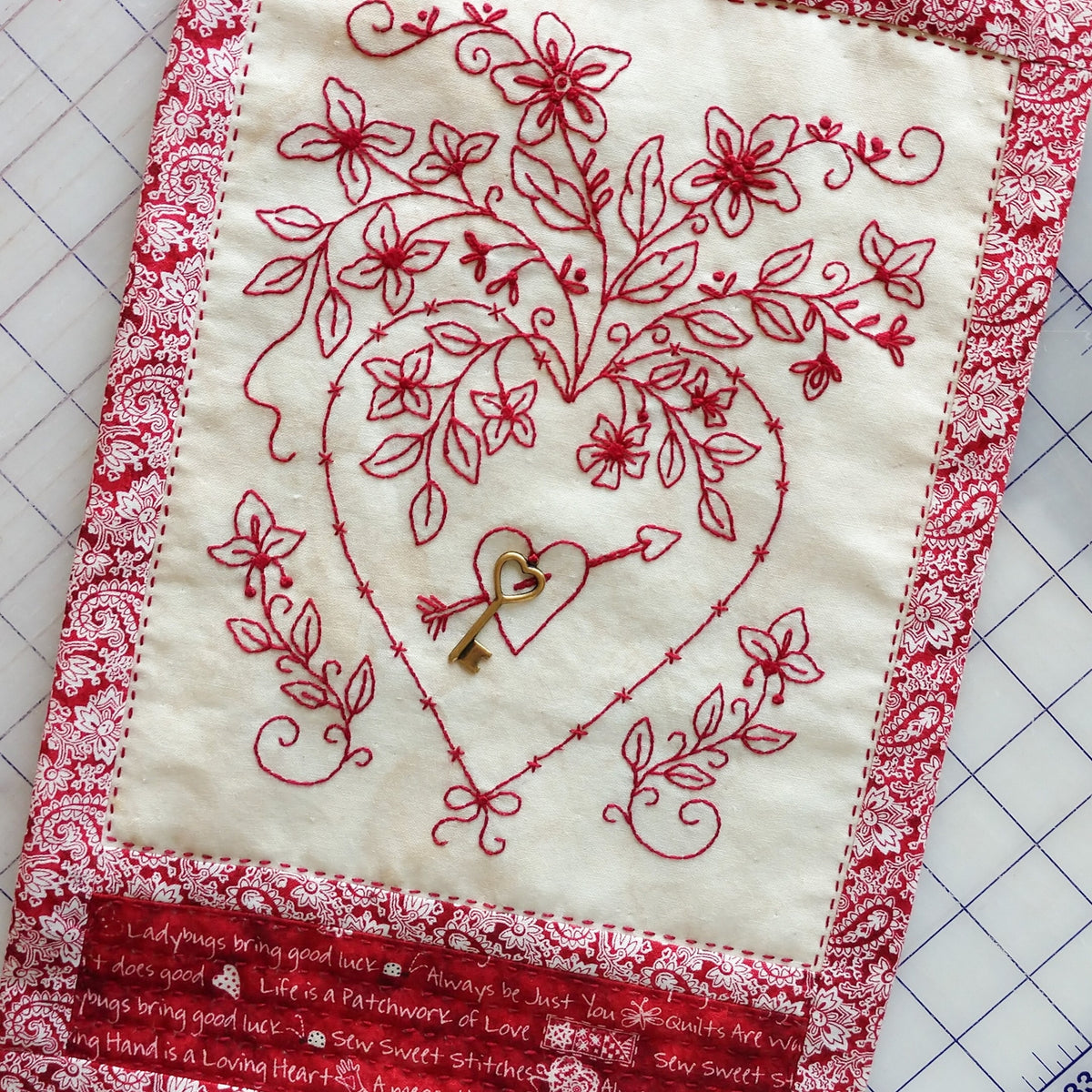 Heart & Flowers Valentine - Machine Embroidery Pattern - Shipped