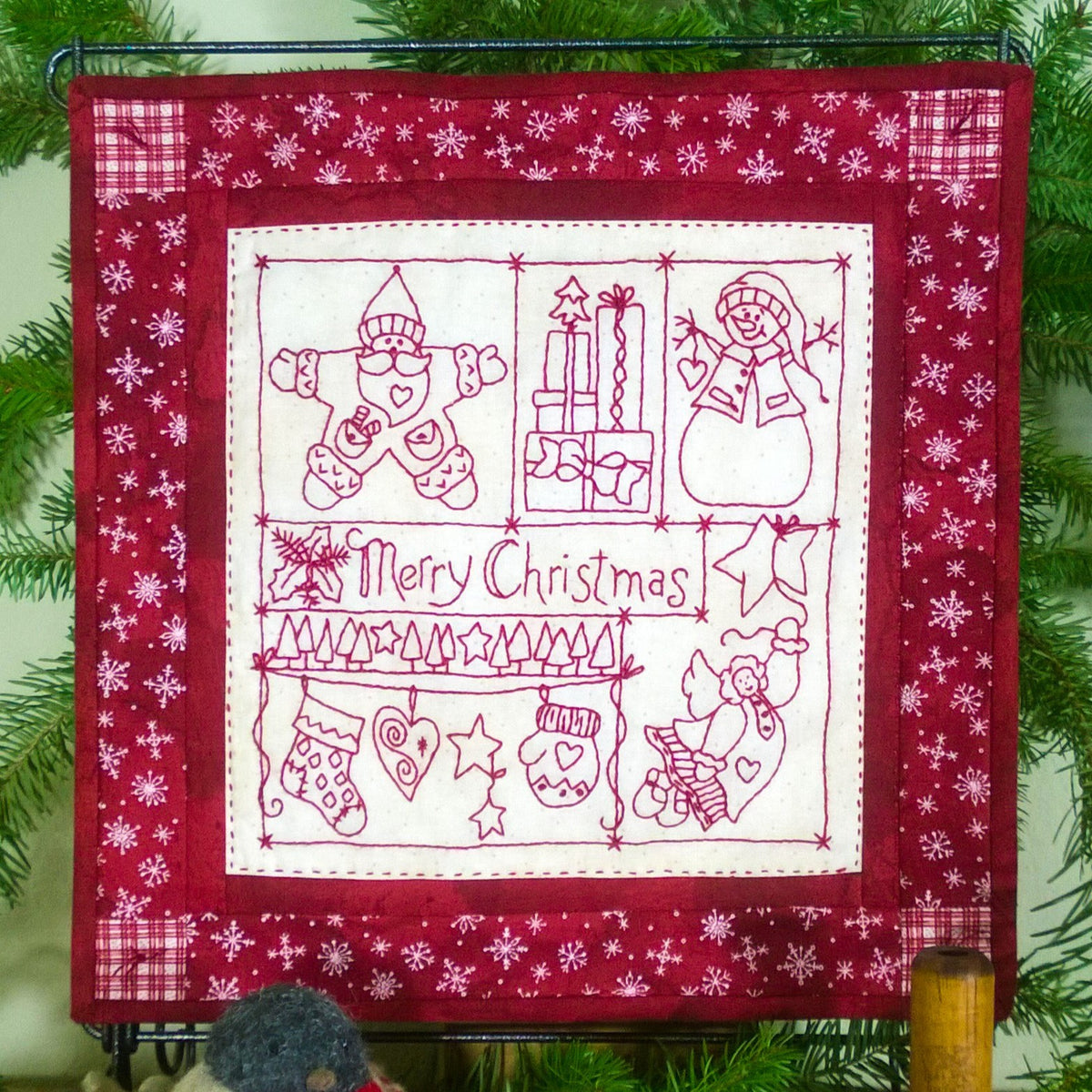 Merry Christmas Sampler - Hand Embroidery Pattern - Shipped