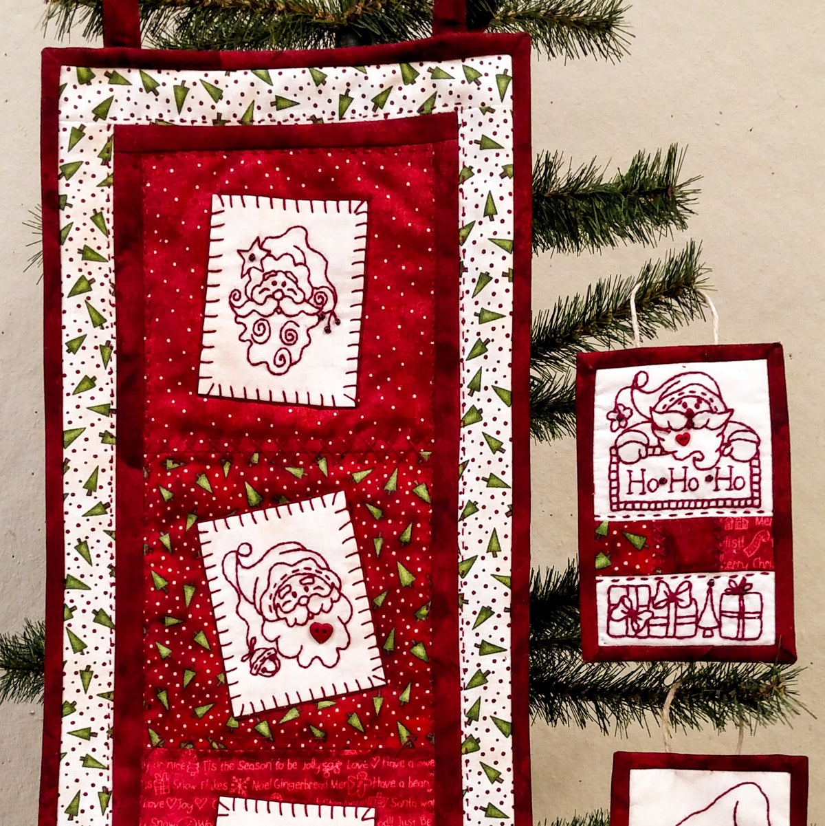 Santa Patchwork - Hand Embroidery Pattern - Shipped