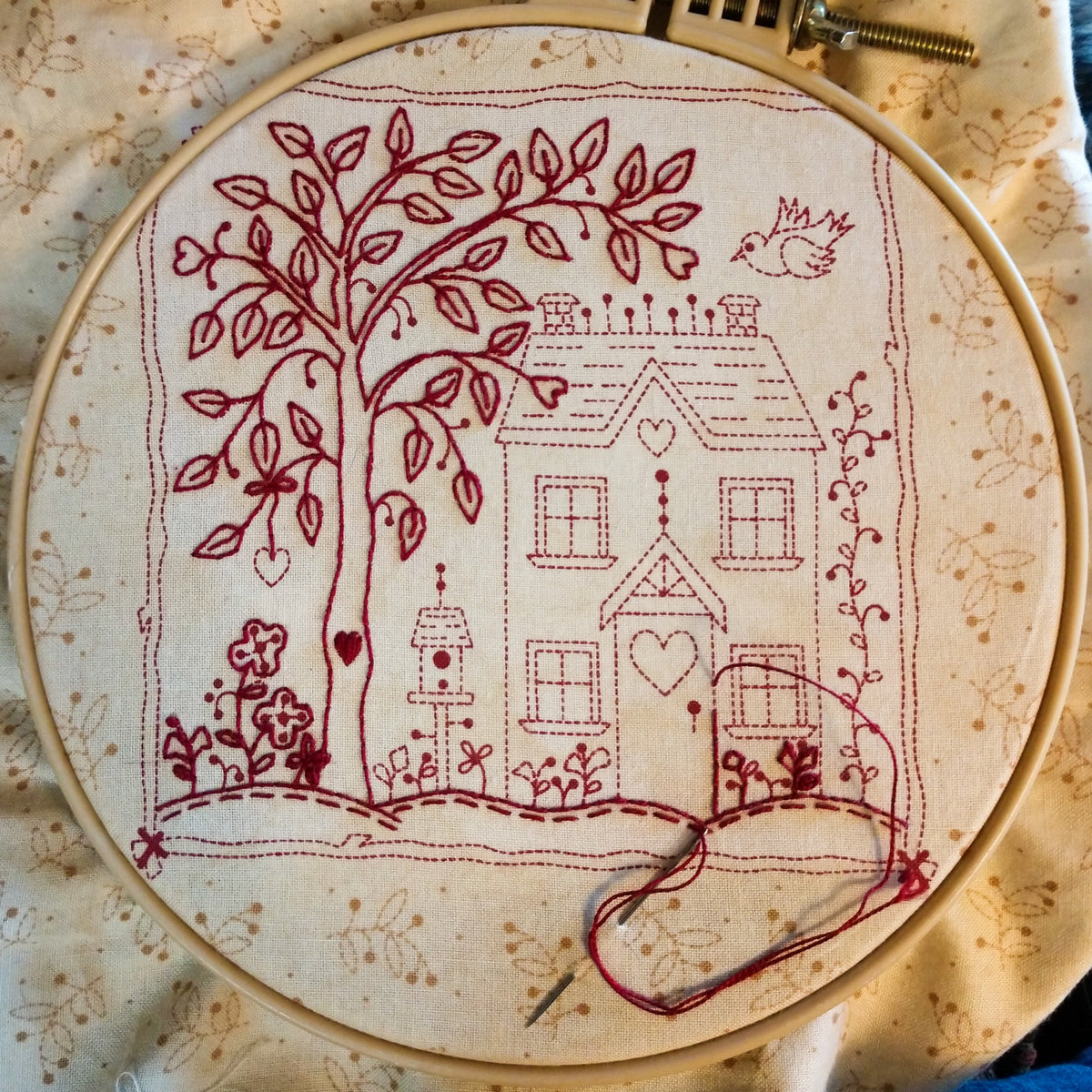 Houses in the Garden - Hand Embroidery Pattern - Shipped
