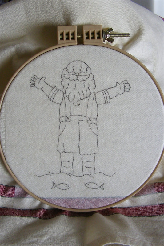 Summer Santa Tea Towel - Hand Embroidery Pattern - Download