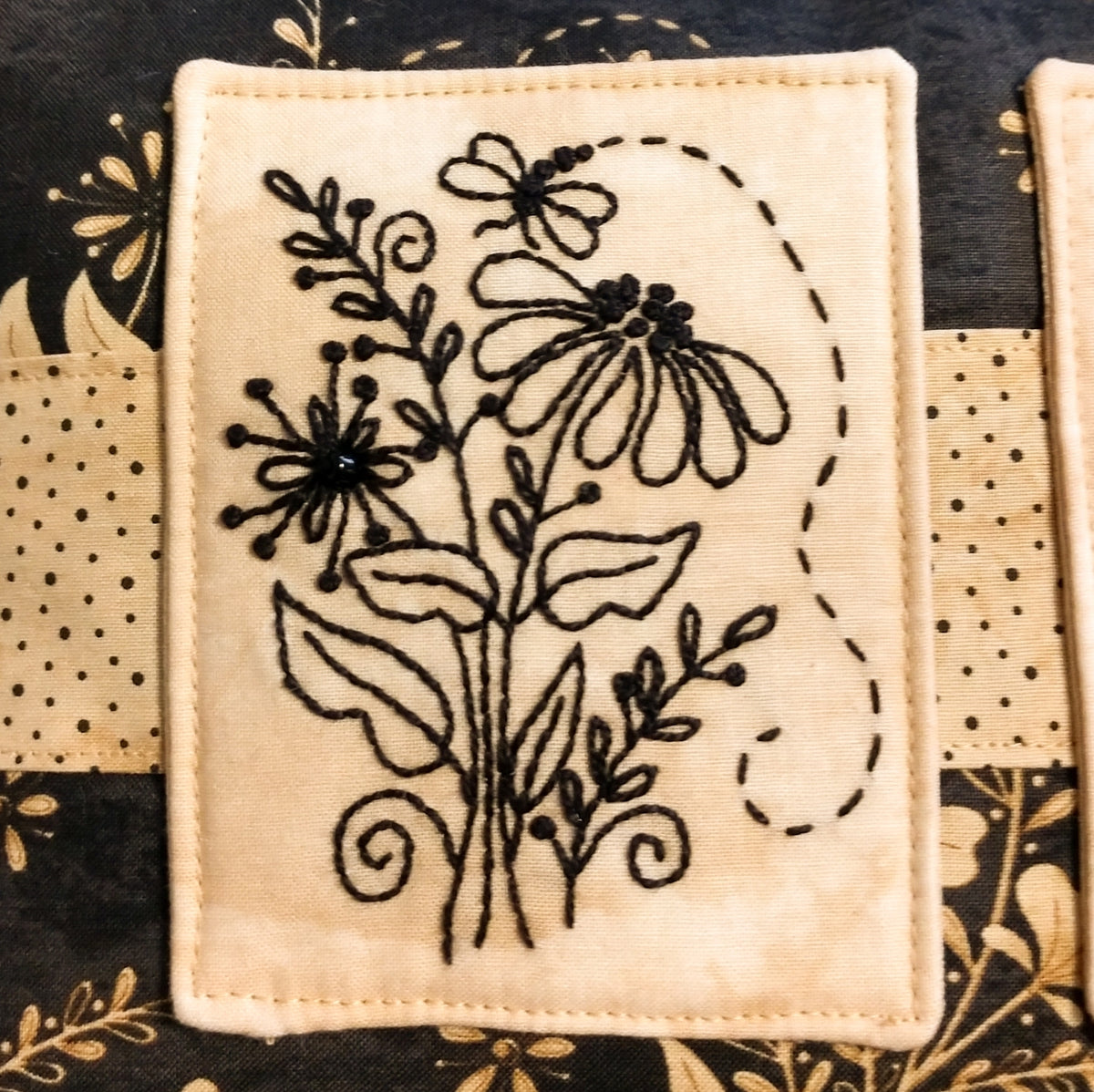 Wildflower Bouquet Pillow - Machine Embroidery Pattern - Shipped