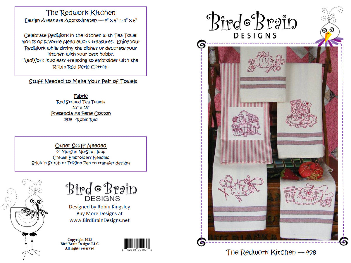 The RedWork Kitchen - Hand Embroidery Pattern - Shipped