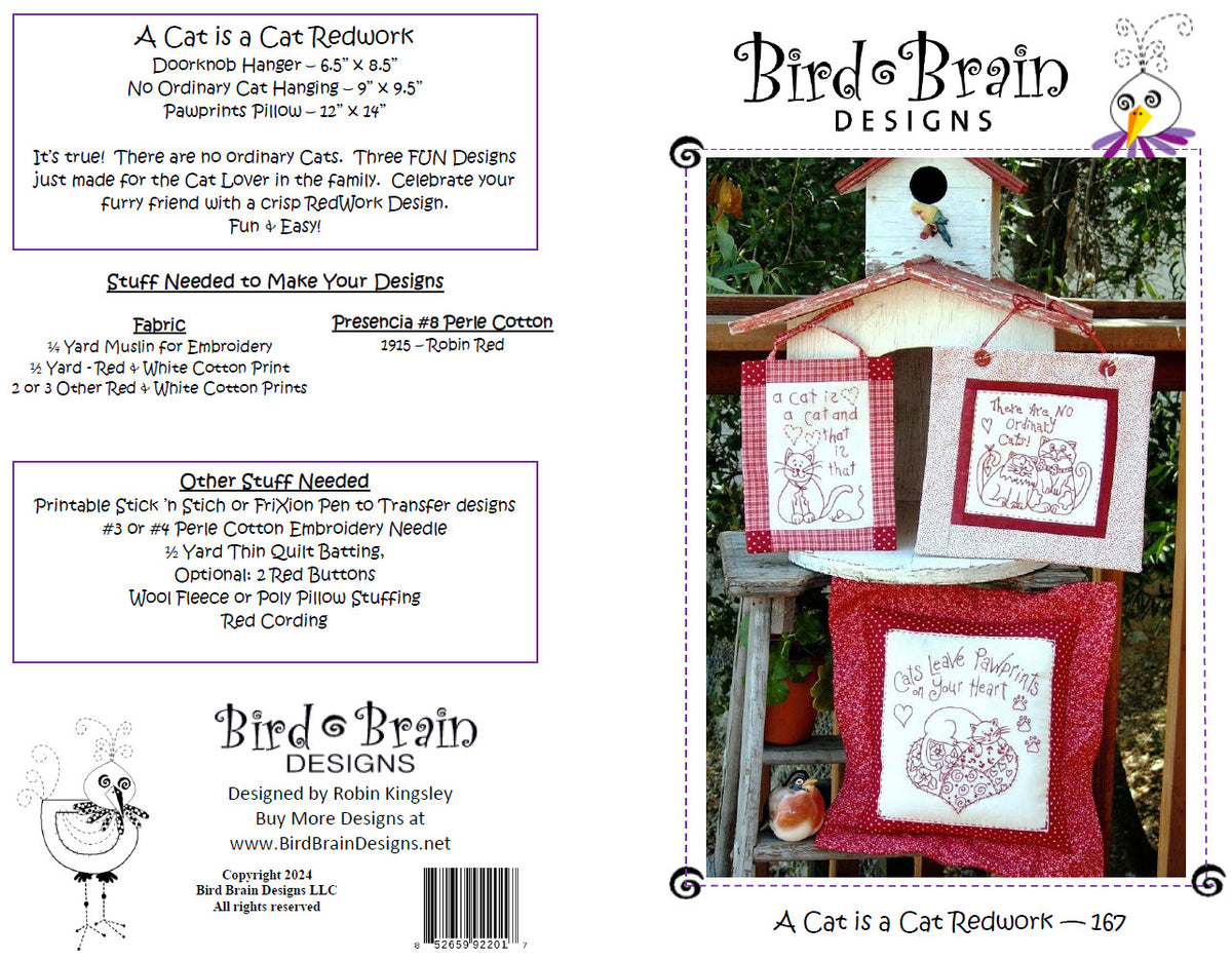 A Cat is a Cat - Hand Embroidery Pattern - Shipped