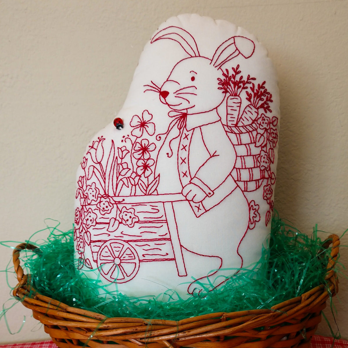 Bunny Rabbit Doorstop - Hand Embroidery Pattern - Shipped