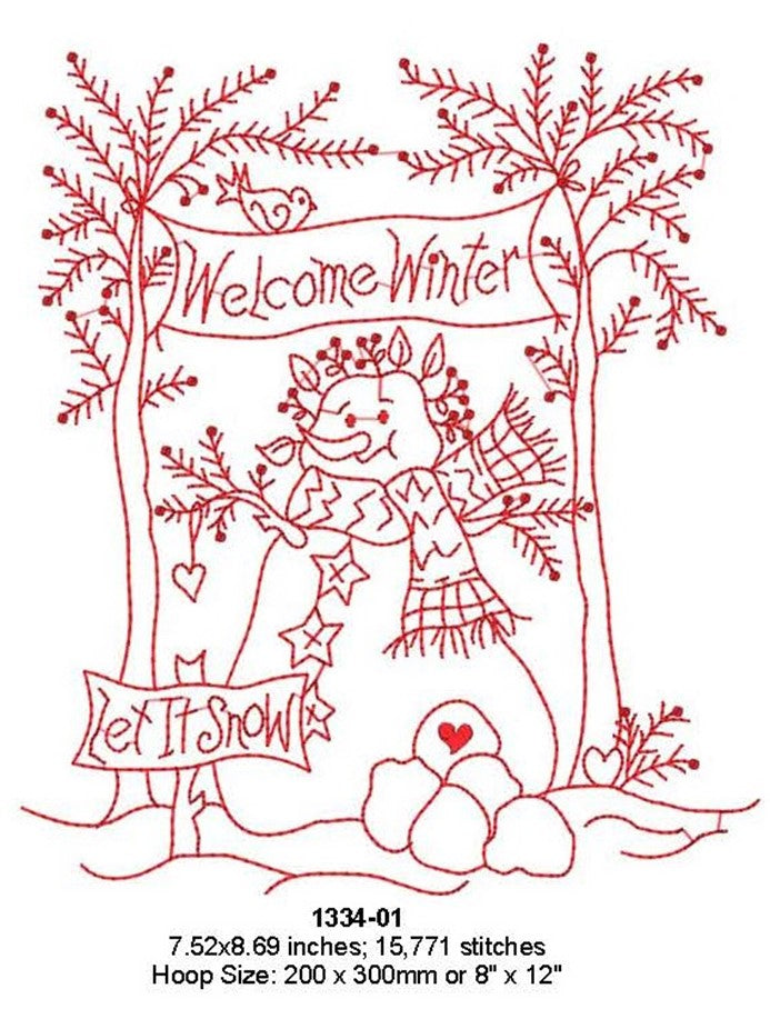 Welcome Winter - Machine Embroidery Pattern - Shipped
