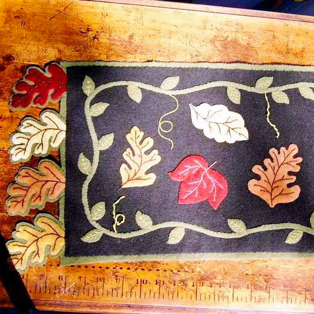 Falling Leaves Table Runner - Wool Applique Pattern - Shipped