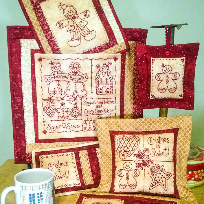 Gingerbread Wishes - Hand Embroidery Pattern - Shipped