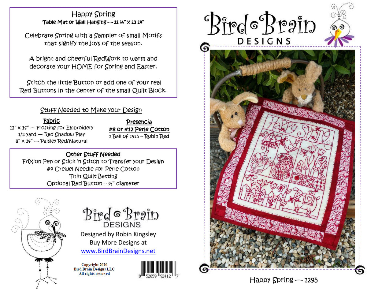 Happy Spring - Hand Embroidery Pattern - Shipped