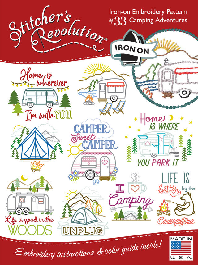 Iron-On Embroidery - Camping Adventures