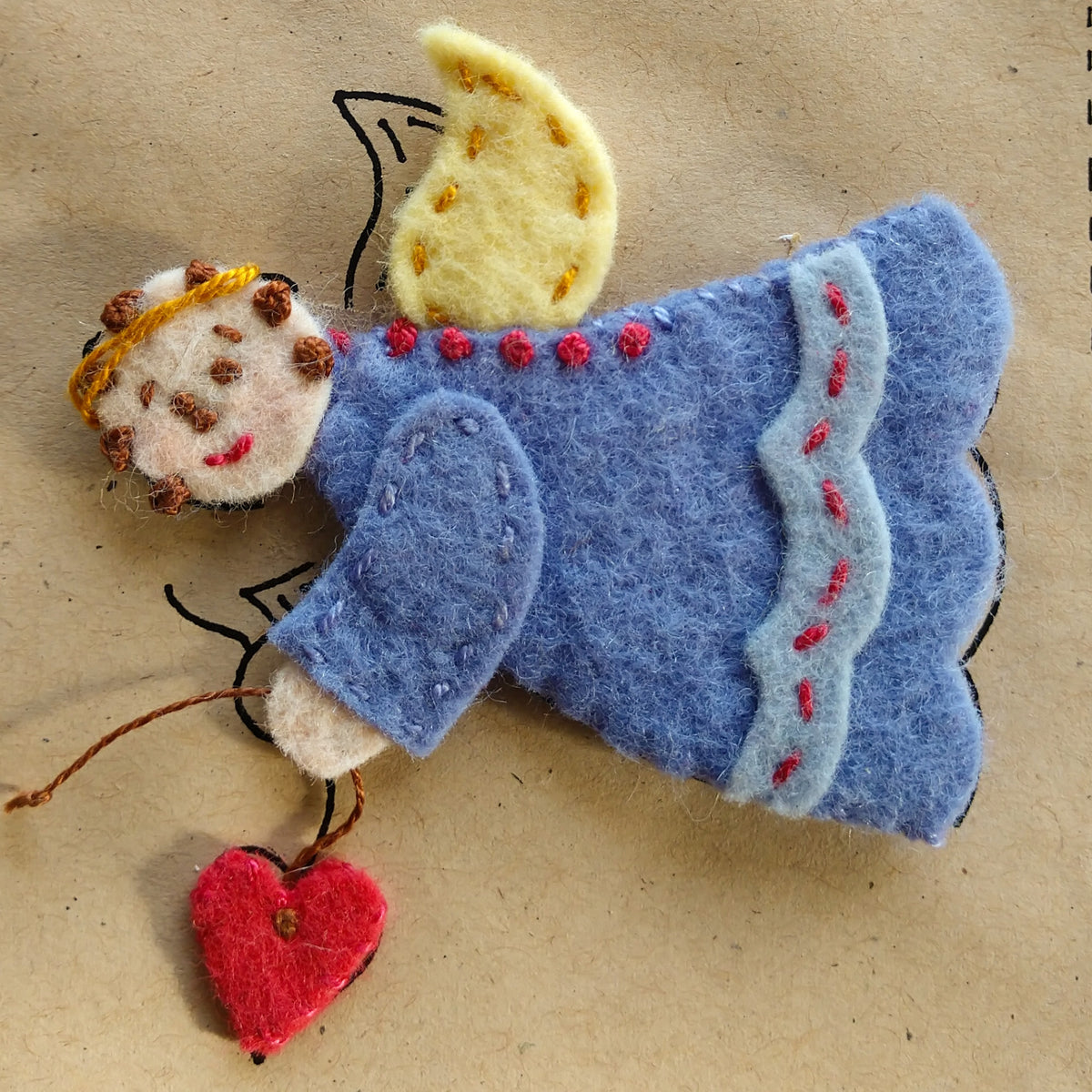 Everyday Angels - Wool Applique Pattern - Shipped