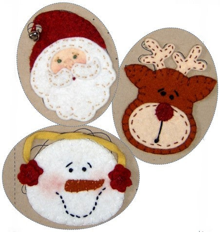 Christmas Characters - Wool Applique Pattern - Shipped