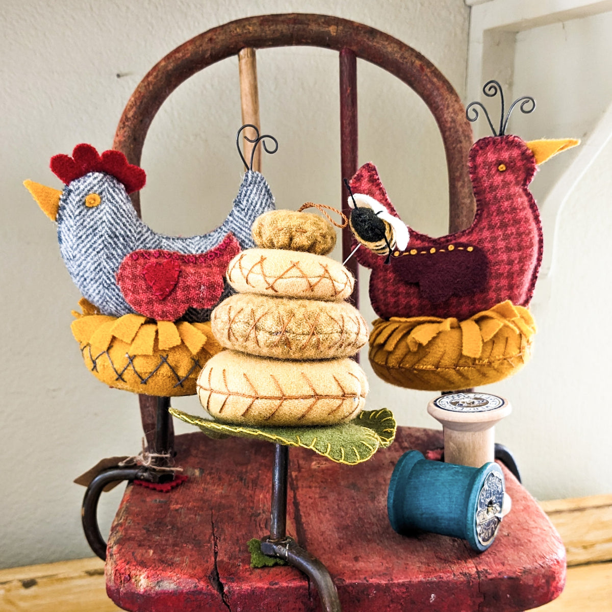 Bird Brain Birdie Make-Do - Wool Applique Pattern - Shipped