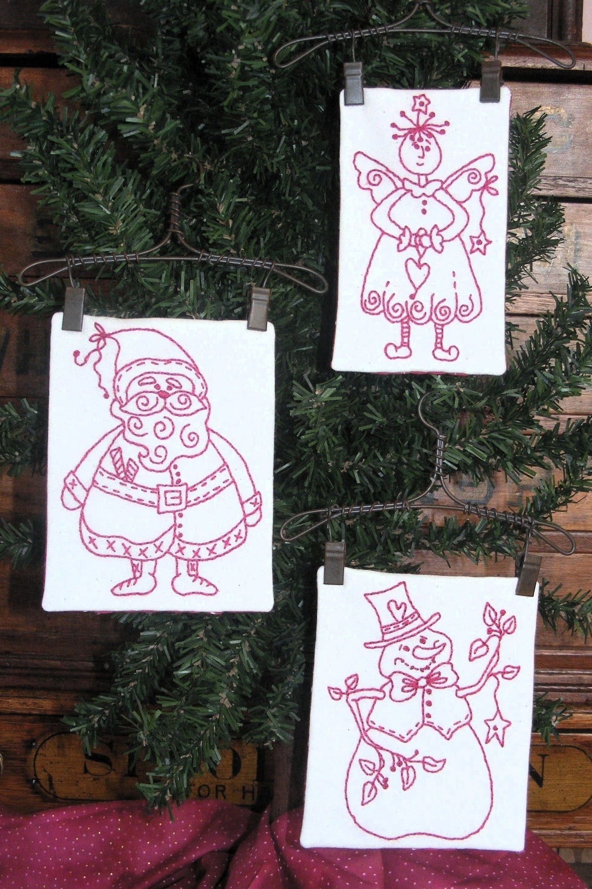 Three Winter Friends Ornaments - Hand Embroidery Pattern - Shipped