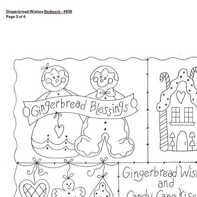 Gingerbread Wishes RedWork - BBD No-Trace