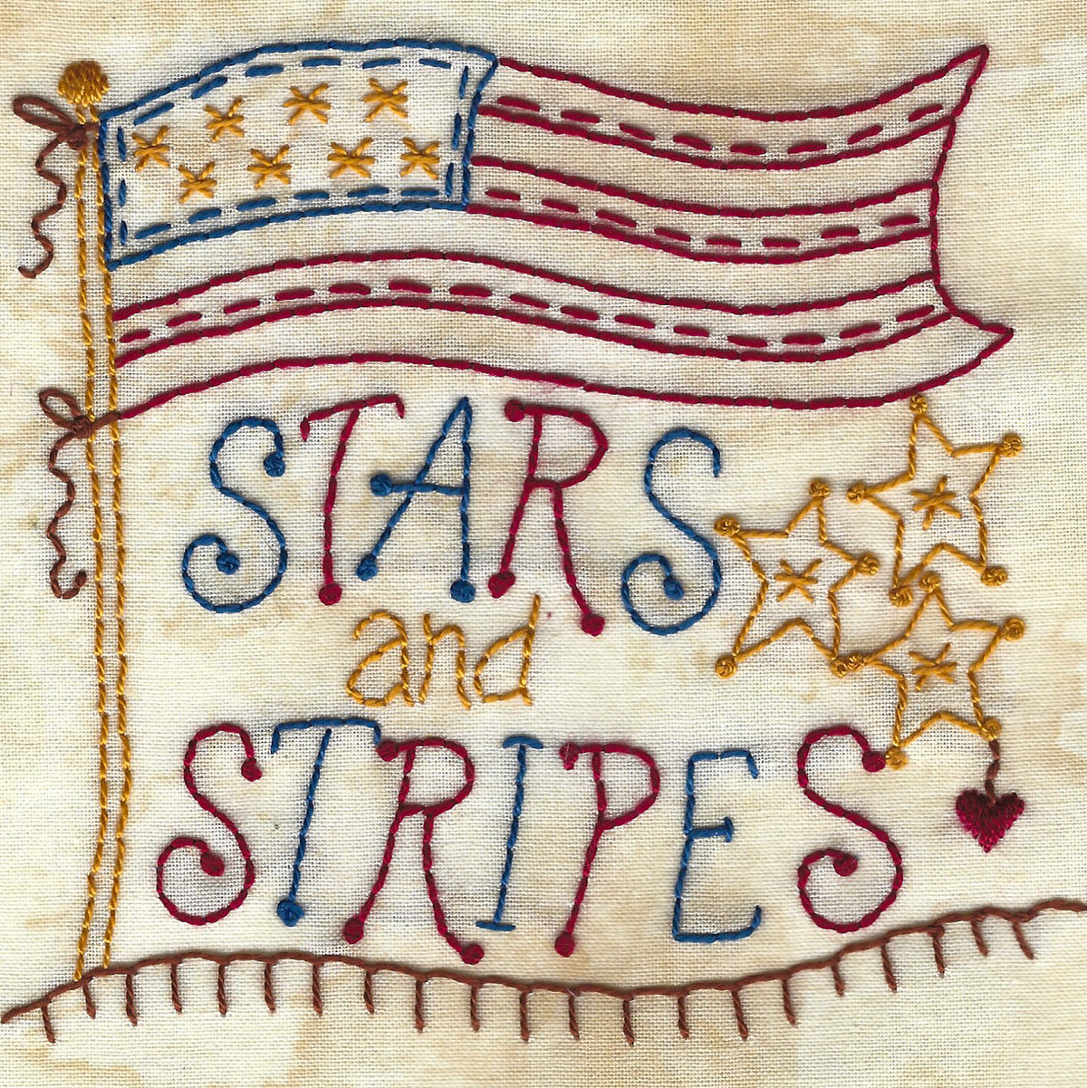 Stars and Stripes - Hand Embroidery Pattern - Download