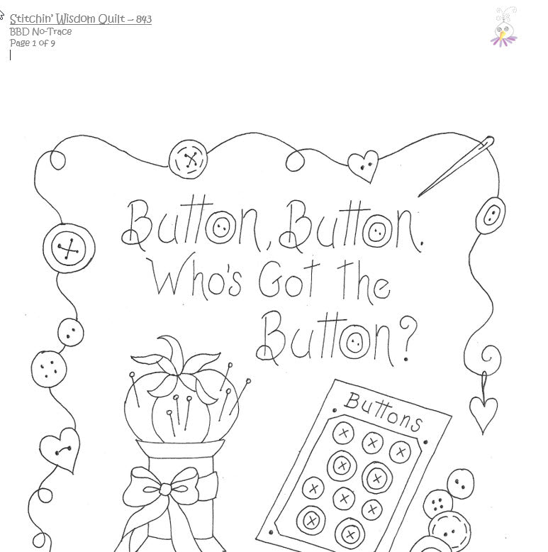 Stitchin' Wisdom Quilt - BBD No-Trace