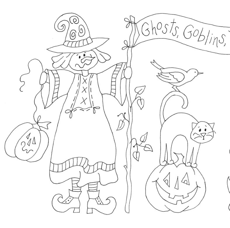 Witches Hooray Table Runner - Hand Embroidery Pattern - Shipped