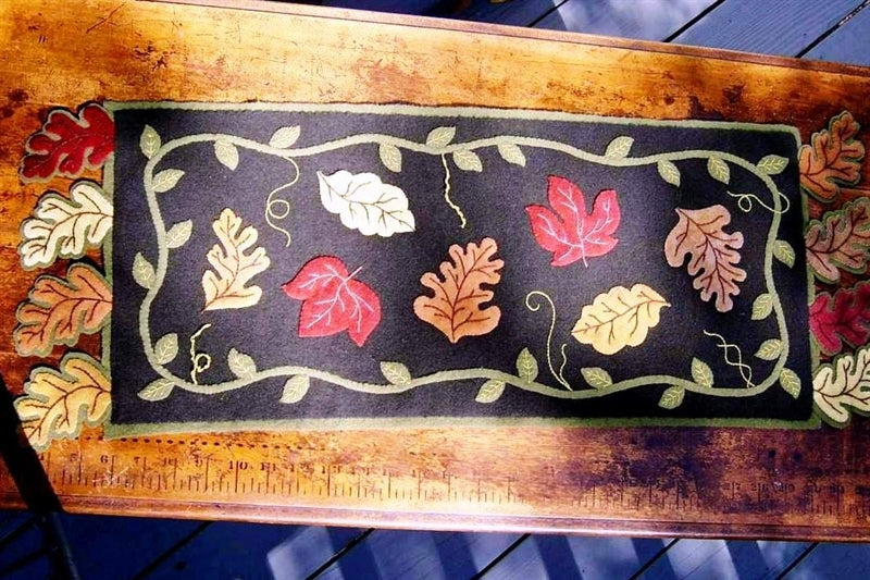 Falling Leaves Table Runner - Wool Applique Pattern - Shipped