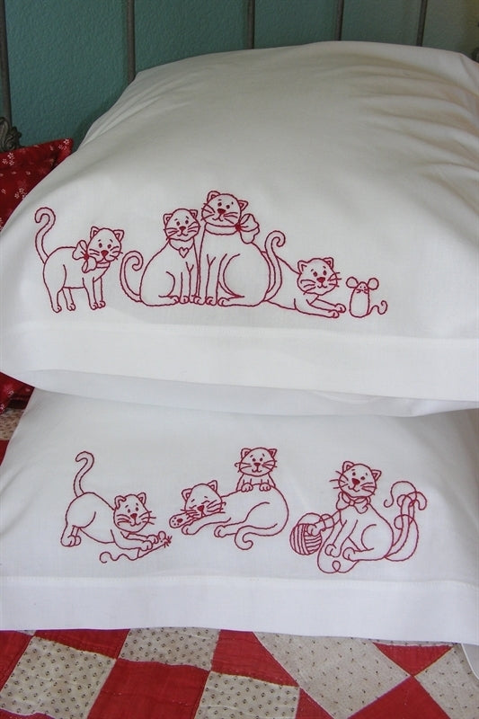 Frisky Kitties - Hand Embroidery Pattern - Shipped