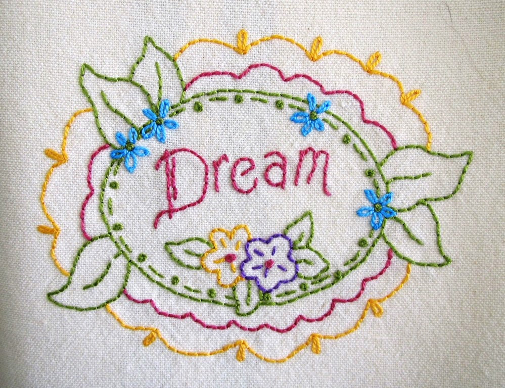 Love, Dream, Friendship Tea Towels - Hand Embroidery Pattern - Shipped