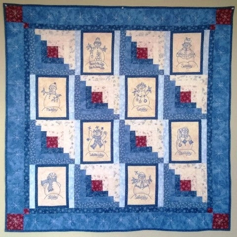 Days of the Week Snowmen - Hand Embroidery Pattern - Shipped